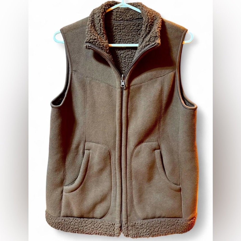Reversible Brown Fleece Vest